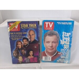 Lot Of 2 Star Trek TV Guide Kirk 1996 TNG Crew (1994)‎ Fair Condition